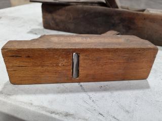 2x Vintage Wooden Hand Planers