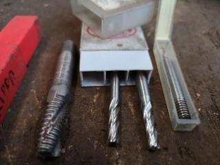 34x Assorted Milling Cutters, Drills, Bits