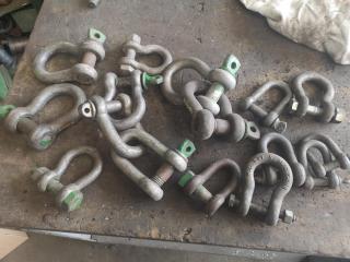 16x Assorted Lifting D-Shackles & Bow Shackles