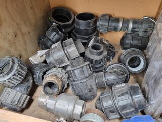 Assorted PVC & Brass Pipe Fittings, Couplings, & More