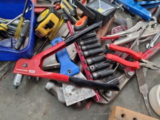 Assorted Lot of Hand Tools, Accessories, & More