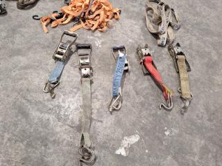 Large Assortment of Lifting Slings, Ratchet Tie Downs ETC 