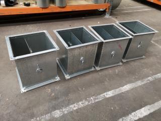 4x Commercial Ventilation Square Duct Dampers, 300mm Size