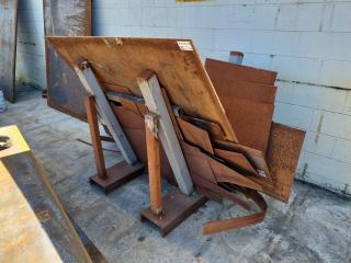 Handyman's Lot of Plate Steel and Stand