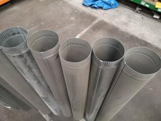 9x Galvanised Steel Duct Flues, 125x1200mm Size