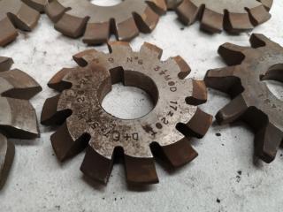 8x Assorted Involute Gear Mill Cutters