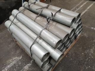 29x Steel Duct Flue Tubing Lengths, 125x1000mm Size