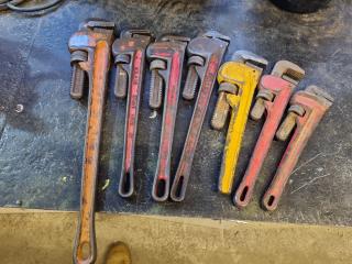 7x Assorted Pipe Wrenches