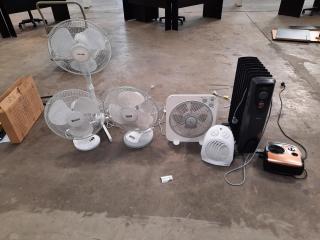 Assortment of Heaters and Fans