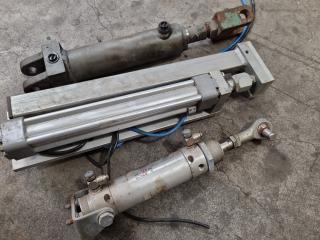 3x Assorted Hydraulic & Air Cylinders