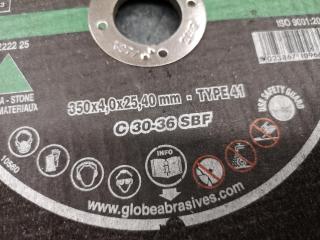 7x Globe Allcut 350mm Cut Off Disks C 30-36 SBF