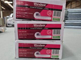 3x Windsor Futura Corbel Door Lever Handle Sets, New