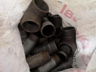 Assorted Lot of Threaded Pipe Fittings, Couplers, Elbows & More