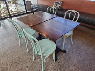 2 x Cafe Tables and 4 x Chairs