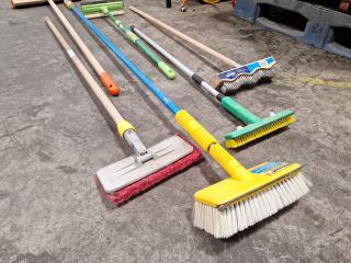 Assortment of Brooms, Brushes etc