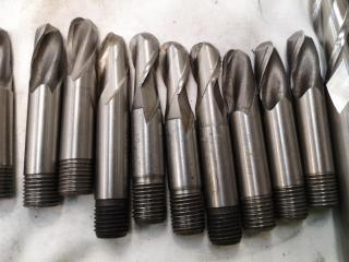79x Assorted Ball, Square Edge, Rounded Edge & Finishing End Mill Bits