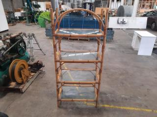 Rattan Glass Shelving Unit