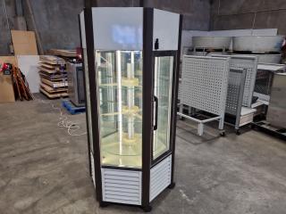 Mobile Hexagonal Shaped Refrigerated Food Display Cabinet