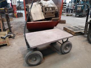 Heavy Duty 4-Wheel Workshop Flatbed Trolley Cart