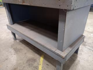 Steel Topped Wooden Workbench