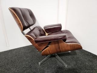 Eames Style Lounge Chair and Ottoman - Leather