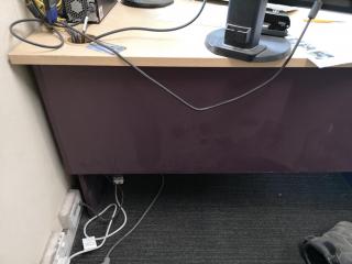 L-Shaped Office Corner Workstation Desk w/ Chair & 3x Drawer Units