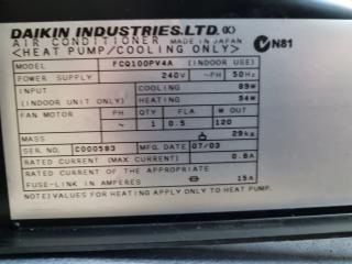 Daikin Commercial AC Heat Pump, Indoor Unit only