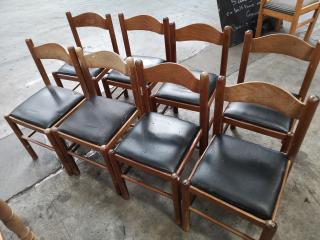 2x Worn Wooden Tables w/ 8x Chairs for Cafe or Home