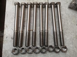 8x Large Stainless Steel Bolts w/ Nuts