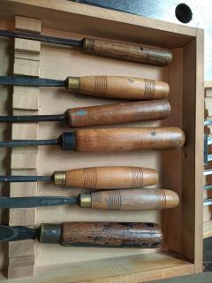 Wooden Drawer Unit of Chisels