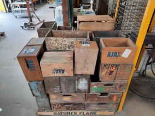Pallet of Assorted Wooden Crates (30+)