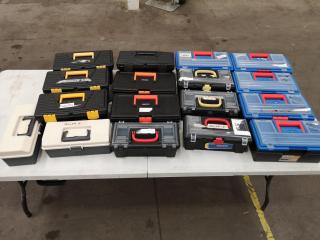 17x Assorted Plastic Tool Boxes