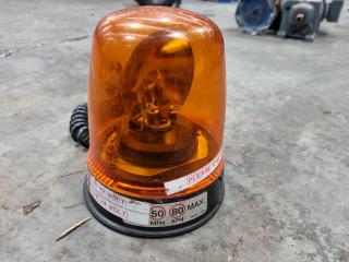 2x Magnetic Spinning Orange Caution Lights