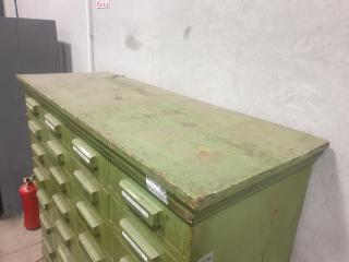 Vintage Industrial 32 Drawer Cabinet