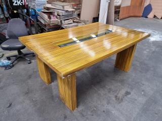 Large Office Table with Glass Centre