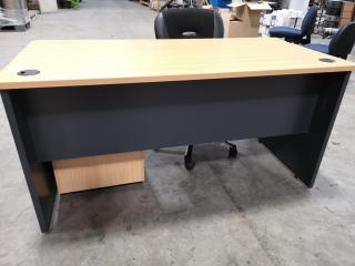 Office Desk Workstation w/ Mobile Drawer & Chair