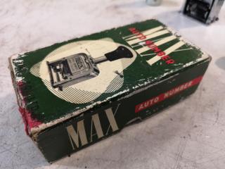 Vintage Max Auto Number 607 Automatic Numbering Machine Stamp