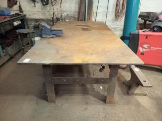 Large Steel Workshop Table with Vice