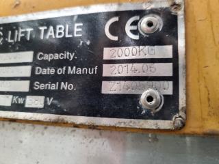 Industrial Electric Table Lift, 2000kg Capacity
