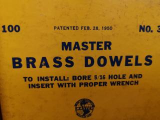 270+ Vintage Antique Pattern Makers Brass Master Dowels, Size 3