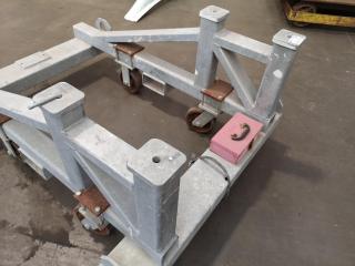 Heavy Galvanized Steel Custom Trolley Machine Mount Frame