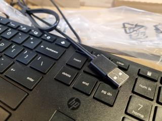 4x HP Corded USB Keyboards, New