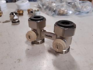 8 x Caleffi 2-Pipe straight Valve for Panel Radiators