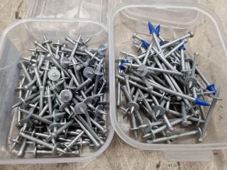 Assorted Expandet Drive Pins & Washered Nails