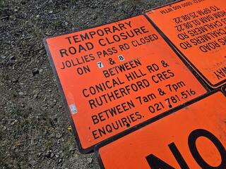 6 x Large Road Works Signs 