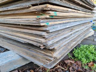 Stack of Wooden Concrete Former Frames & Plywood Sheets
