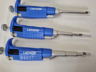 6x Labnet BioPette Plus Single Channel Pipettors w/ Stand