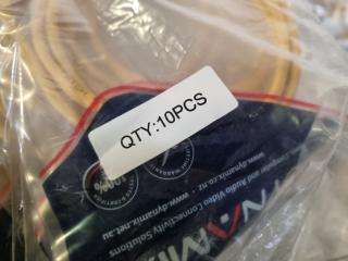 Dynamix 1m CAT6 Yellow UTP Patch Leads, Bulk Lot of 125x Units