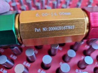 iM Gauges Go/No Go Pin Gauge Set, 5mm to 9.98mm Range