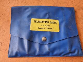 6-Piece Telescoping Gauge Set, 8-150mm Range